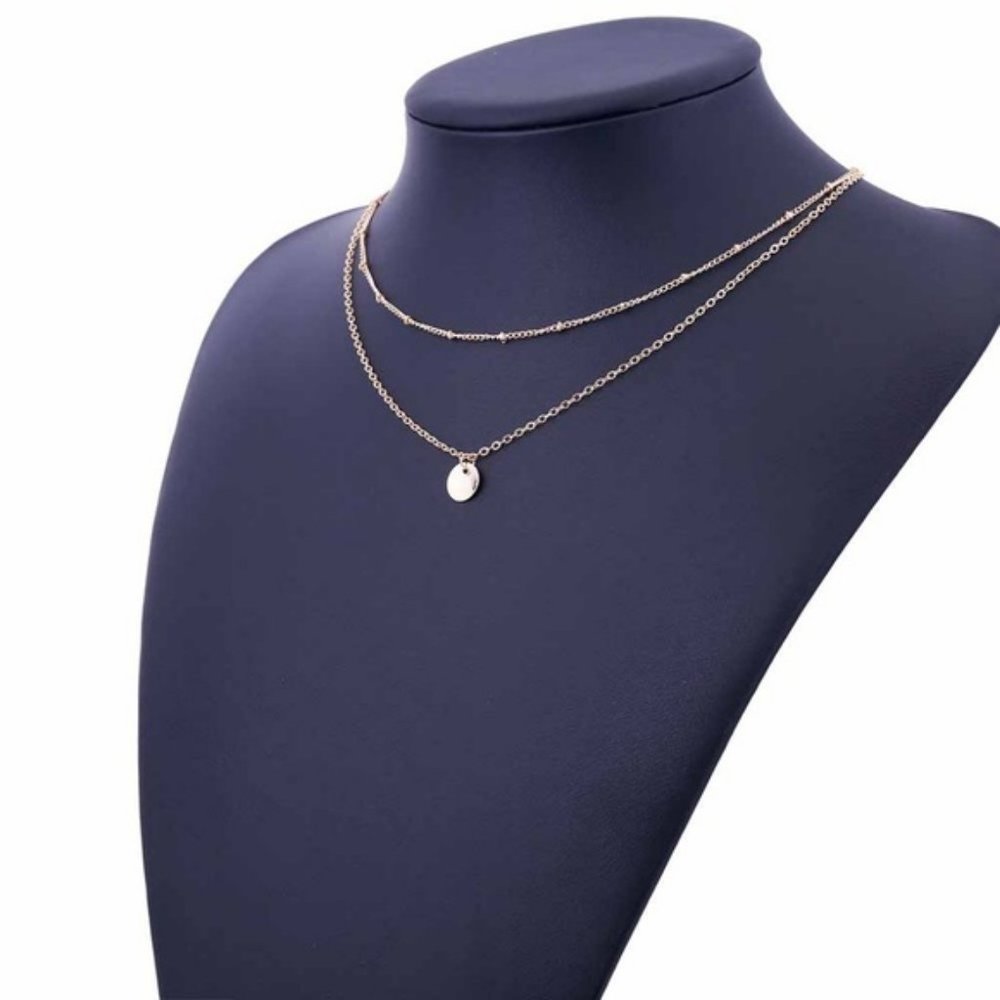 Dainty Layered Coin Necklace (Gold) - Picture 3 of 7